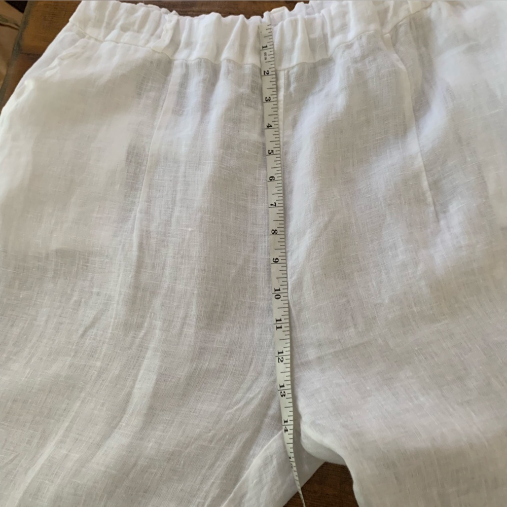 Belle France Made in Italy White Linen Lagenlook Coastal Pull On Pants Sz XL - Picture 8 of 10